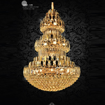 CNQT-179: Đèn chùm Phale K9 cao cấp - KT:  Ø1000mm x H1600mm - Bóng đèn E14 x 60 bóng