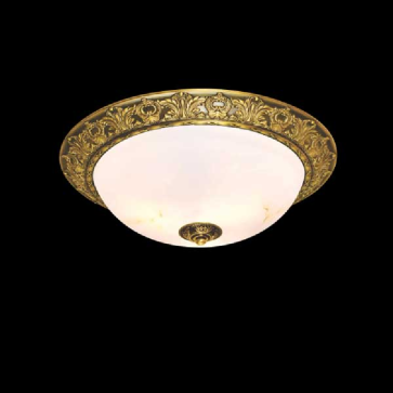 BTD - 79: Đèn ốp trần đồng chao thủy tinh - KT: Ø500mm - Đèn LED 30W x 2 - Ánh sáng đổi 3 màu