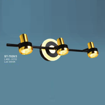 AN - ST - 7928/3: Đèn rọi tranh/gương 3 bóng  - KT: L460mm x H110mm - Đèn LED ánh sáng vàng 3000K