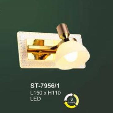 AN - ST - 7956/1: Đèn rọi tranh/gương đơn - KT: L150mm x H110mm - Đèn LED đổi 3 màu