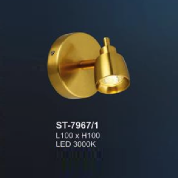AN - ST - 7967/1: Đèn rọi tranh/gương đơn - KT: L100mm x H100mm - Đèn LED ánh sáng vàng