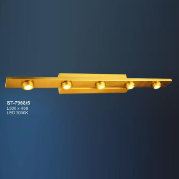 AN - ST - 7968/5: Đèn rọi tranh/rọi gương 5 bóng - KT: L500mm x H60mm - Đèn LED ánh sáng vàng 3000K