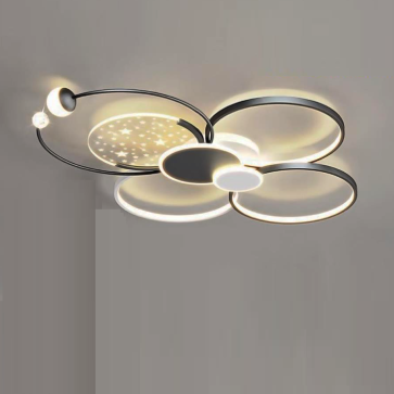 35 - OTA7X6DEN: Đèn áp trần LED Mica 7 cánh - KT: L1100mm x W1000mm - Đèn LED 240W ánh sáng đổi 3 màu