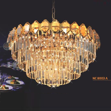 NC - 8003A : Đèn thả Phale -  KT: Ø600 x H360mm + 600mm - Đèn E14 x 12 bóng