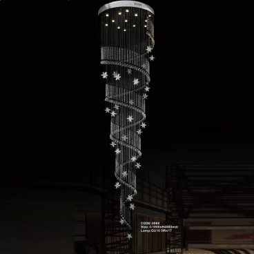 CODE: 8008: Đèn thả dây Hạt Phale - KT: Ø1000mm x H4000mm - Đèn LED GU 10 5W x 17 bóng