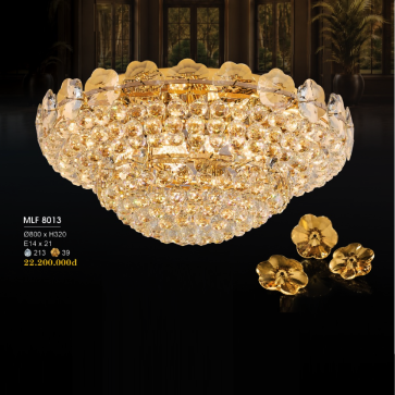 MLF 8013: Đèn Áp trần Phale  - KT: Ø800mm x H320mm - Bóng đèn E14 x 21 bóng