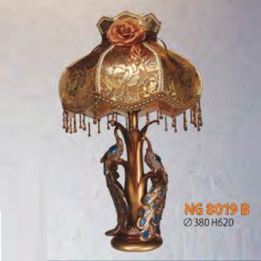 NG 8019/B: Đèn đầu giường chao vải - KT: Ø380mm x H620 - Bóng đèn E27 x 1 bóng