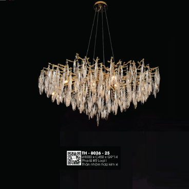 TH - 8026-25: Đèn thả LED Phale K9 - KT: Ø1000 mm x H450mm - Bóng Đèn LED G9 x 14 bóng