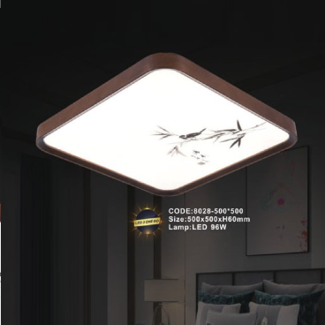 CODE: 8028-500*500: Đèn áp trần LED - KT: L500mm x W500mm x H60mm - Đèn LED 96W  ánh sáng đổi 3 màu