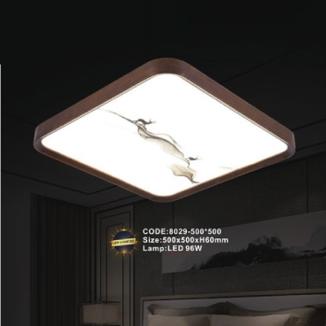 CODE: 8029-500*500: Đèn áp trần LED - KT: L500mm x W500mm x H60mm - Đèn LED 96W  ánh sáng đổi 3 màu
