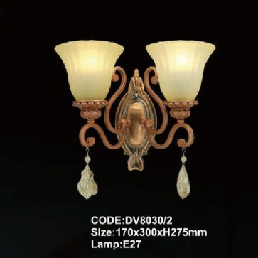 CODE: DV8030/2: Đèn gắn tường đôi - KT: 170mm x 300mm x H275mm - Bóng đèn E27 x 2