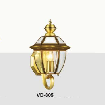 E - VD - 805: Đèn gắn tường ngoài trời đồng - KT: L180mm x H350mm - Đèn chân E27 x 1 bóng