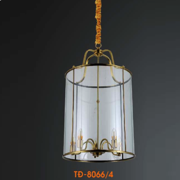 VE - TĐ - 8066/4: Đèn thả đồng - KT: Ø500mm x H860mm - Đèn chân E14 x 4 bóng