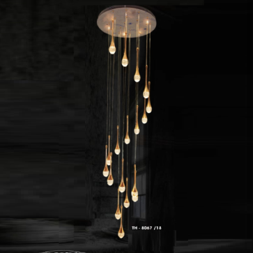 TH - 8067/18: Đèn thả LED 18 bóng - KT: Ø600mm x H2500mm - Đèn LED x 18 bóng