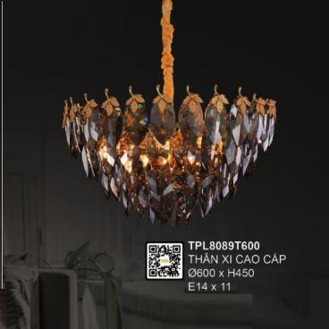 35 - TPL8089T600; Đèn thả Phale - KT: Ø600mm x H450mm - Đèn E14 x 11 bóng