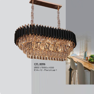 HF - CFL 8096: Đèn thả Phale - KT: Ø800mm x W400mm x H350mm  - Đèn E14 x 12 bóng