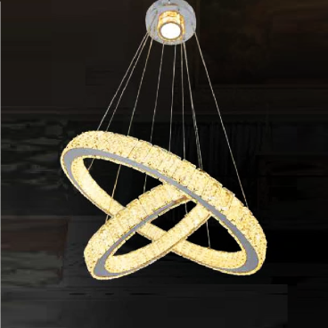 TH - 809A -19:  Đèn thả 2 vòng  LED Phale - KT: Ø(400+ 600)mm x H1000mm  - Đèn LED đổi 3 màu