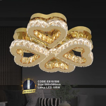 CODE: E810/500: Đèn áp trần LED - KT: 500mm x 500mm - Đèn LED 188W ánh sáng đổi 3 màu