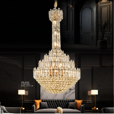 S - CPL 8101: Đèn chùm thả Phale  302  hạt Phale - KT: Ø800mm x H1500mm - Bóng đèn E14 x 35 bóng