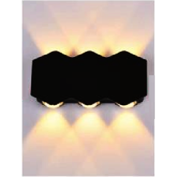 AN - VL - 8101/6 - BK: Đèn gắn tường ngoài trời -  KT: L155mm x H80mm - Đèn LED 6W ánh sáng vàng 3500K