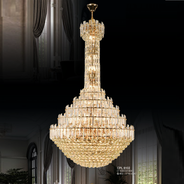 S - CPL 8102: Đèn chùm thả Phale  492  hạt Phale - KT: Ø1000mm x H1800mm - Bóng đèn E14 x 47 bóng