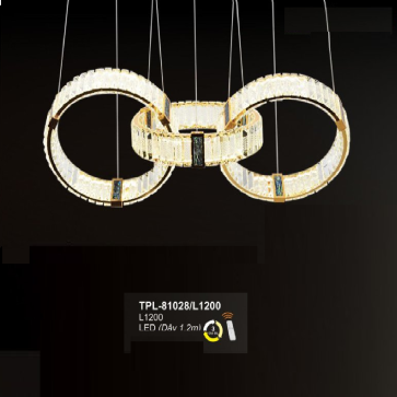 A - TPL - 81028/L1200: Đèn thả 3 vòng LED Phale gắn ngang - KT: L1200mm x Dây dài 1200mm -  - Đèn LED đổi 3 màu