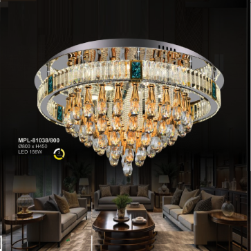 A - MPL - 81038/800: Đèn áp trần LED Phale  - KT: Ø800mm x H450mm - Đèn LED 156W đổi 3 màu