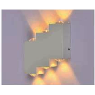 AN - VL - 8104/6 - WH: Đèn gắn tường ngoài trời -  KT: L120mm x H120mm - Đèn LED 6W ánh sáng vàng 3000K