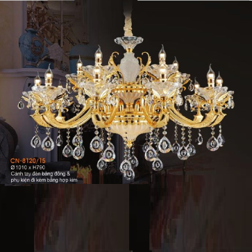 VE - CN - 8120/15: Đèn chùm nến Phale 15 tay - KT: Ø1070mm x H790mm - Bóng đèn nến E14 x 15 bóng