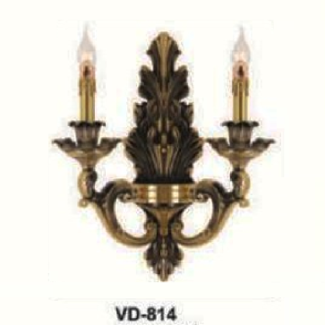 E - VD - 814: Đèn gắn tường đồng đôi - KT:  L420mm x H510mm - Đèn E14 x 2 bóng