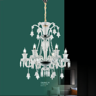 S - CN 8147/6: Đèn chùm nến 6 tay - KT: Ø700mm x H750mm - Bóng đèn E14 x 6 bóng