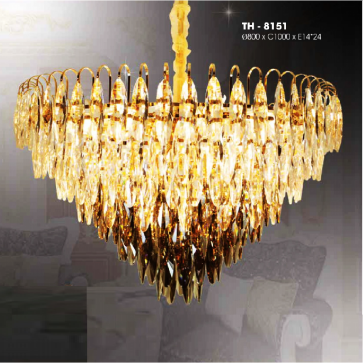 TH - 8151: Đèn thả Phale - KT: Ø800mm x H1000mm - Đèn chân E14 x 24 bóng