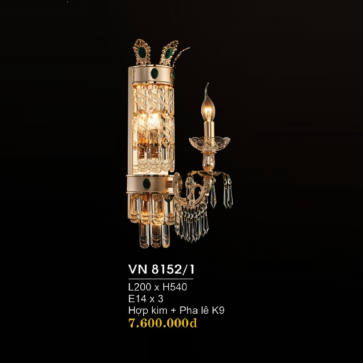 VN 8152/1: Đèn gắn tường Phale đơn - KT: L200mm x H540mm - Bóng đèn E14 x 3