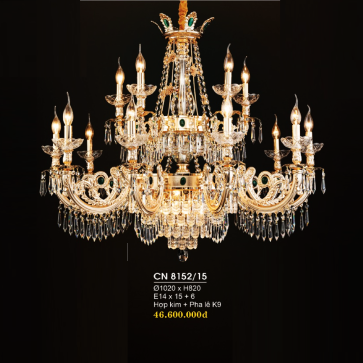 CN 8152/15: Đèn chùm nến Phale 15 tay - KT: Ø1020mm x H820mm - Bóng đèn E14 x 21 bóng