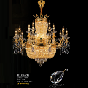 CN 8155/15: Đèn chùm nến Phale 15 tay - KT: Ø1000mm x H800mm - Bóng đèn E14 x 17 bóng