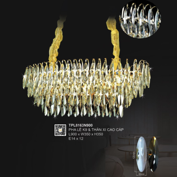 35 - TPL8163N900: Đèn thả Phale ngang - KT: L900mm x W350mm x H350mm - Đèn E14 x 12 bóng