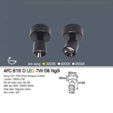 AFC 816D LED 7W Đế Ngồi : Đèn pha chiếu điểm đế ngồi LED 7w -  Ánh sáng Vàng/Trung tính/Trắng