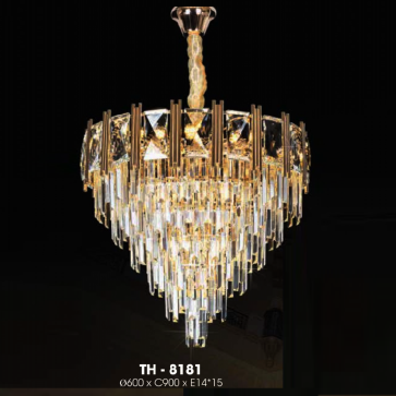 TH - 8181: Đèn thả Phale K9 cao cấp - KT: Ø600mm x H900mm - Đèn chân E14 x 15 bóng