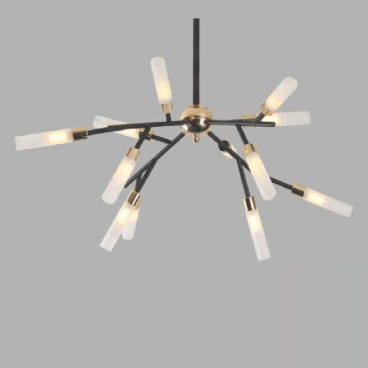 VE - T - 81835/12: Đèn chùm LED 12 tay chao ống thủy tinh  - KT: Ø700mm x H800mm - Đèn LED G9 5W x 12 bóng