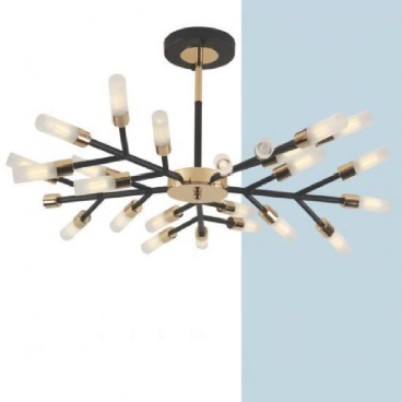 VE - T - 81836: Đèn chùm LED 25 bóng chao ống thủy tinh  - KT: Ø1100mm x H350mm - Đèn LED G9 5W x 25 bóng