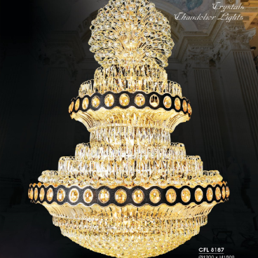 HF- CFL 8187: Đèn chùm Phale - KT: Ø1200mm x H1800mm -  - Bóng đèn E14 x 36 bóng