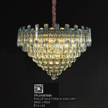 35 - TPL8188T800: Đèn thả Phale  - KT: Ø800mm x H520mm - Đèn E14 x 24 bóng