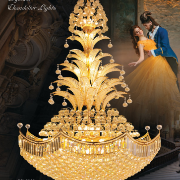 HF - CFL - 8189: Đèn Chùm Phale ( 915 Hạt ) - KT: Ø1200mm x H1800mm - Bóng đèn chân E14 x 35 bóng + LED G9 x 13 bóng