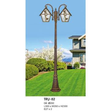TRỤ - 82: Đèn trụ sân vườn chất liệu hợp kim, 2 tay