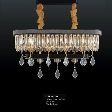 HF - CFL 8200: Đèn thả Phale - KT: L900mm x W350mm x  H600mm - Đèn chân E14 x 10 bóng