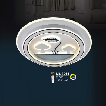 SN - ML 8214: Đèn ốp trần LED Mica - KT: Ø600mm - Đèn LED 225W - Ánh sáng đổi 3 màu - Remote