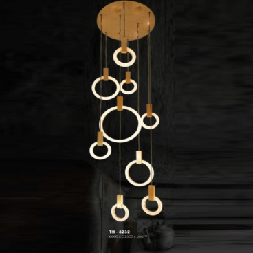 TH - 8232: Đèn thả vòng LED  - KT: Ø600mm x H2500mm - Đèn LED x 9 bóng