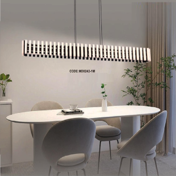 CODE: 8242-1M: Đèn thả ngang LED - KT: L1000mm x W90mm x H75mm - Đèn LED 46W ánh sáng vàng 3000K