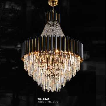 TH - 8248: Đèn thả Phale - KT : Ø9500mm x H1100mm - Đèn E14 x 22 bóng