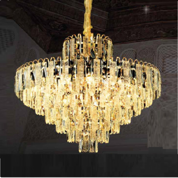 TH - 8264: Đèn thả Phale K9 - KT: Ø800mm x H110mm - Đèn E14 x 18 bóng